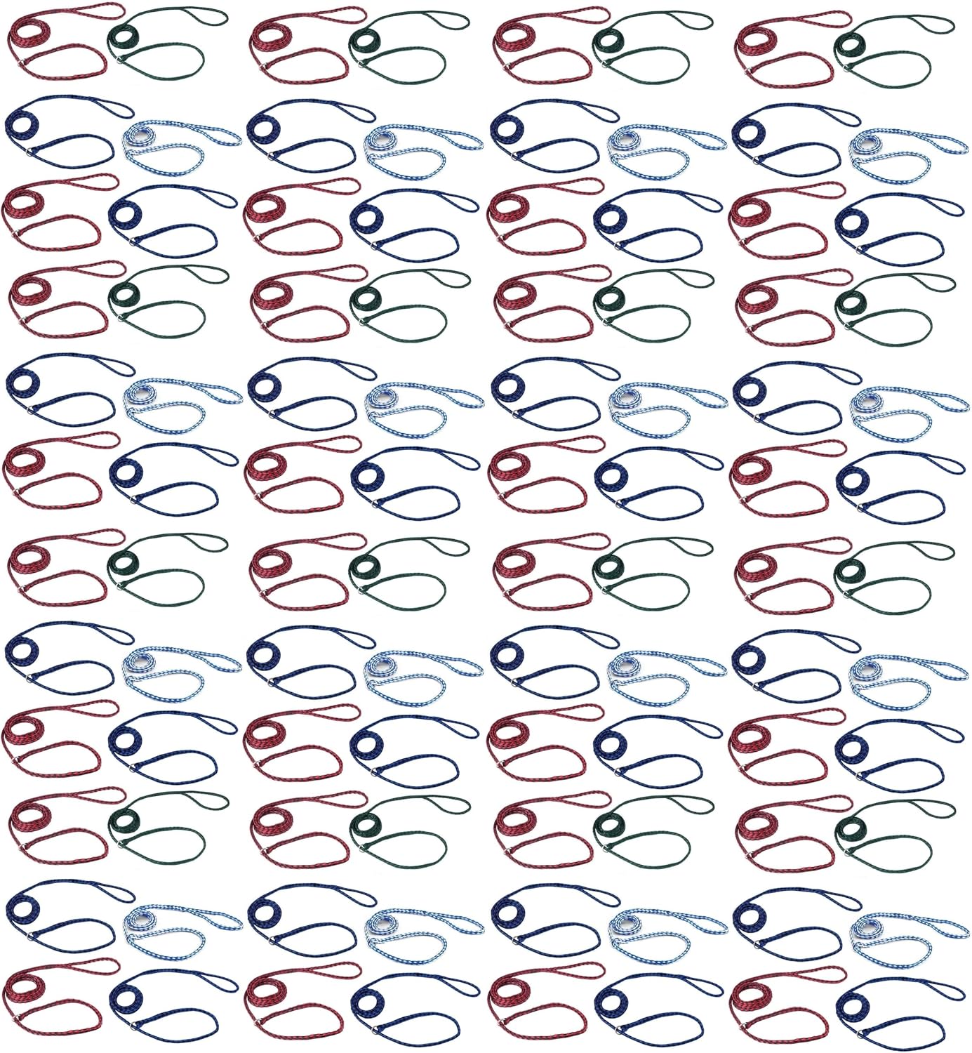 Bulk Dog Slip Leads - 120 Pack Assorted Colors