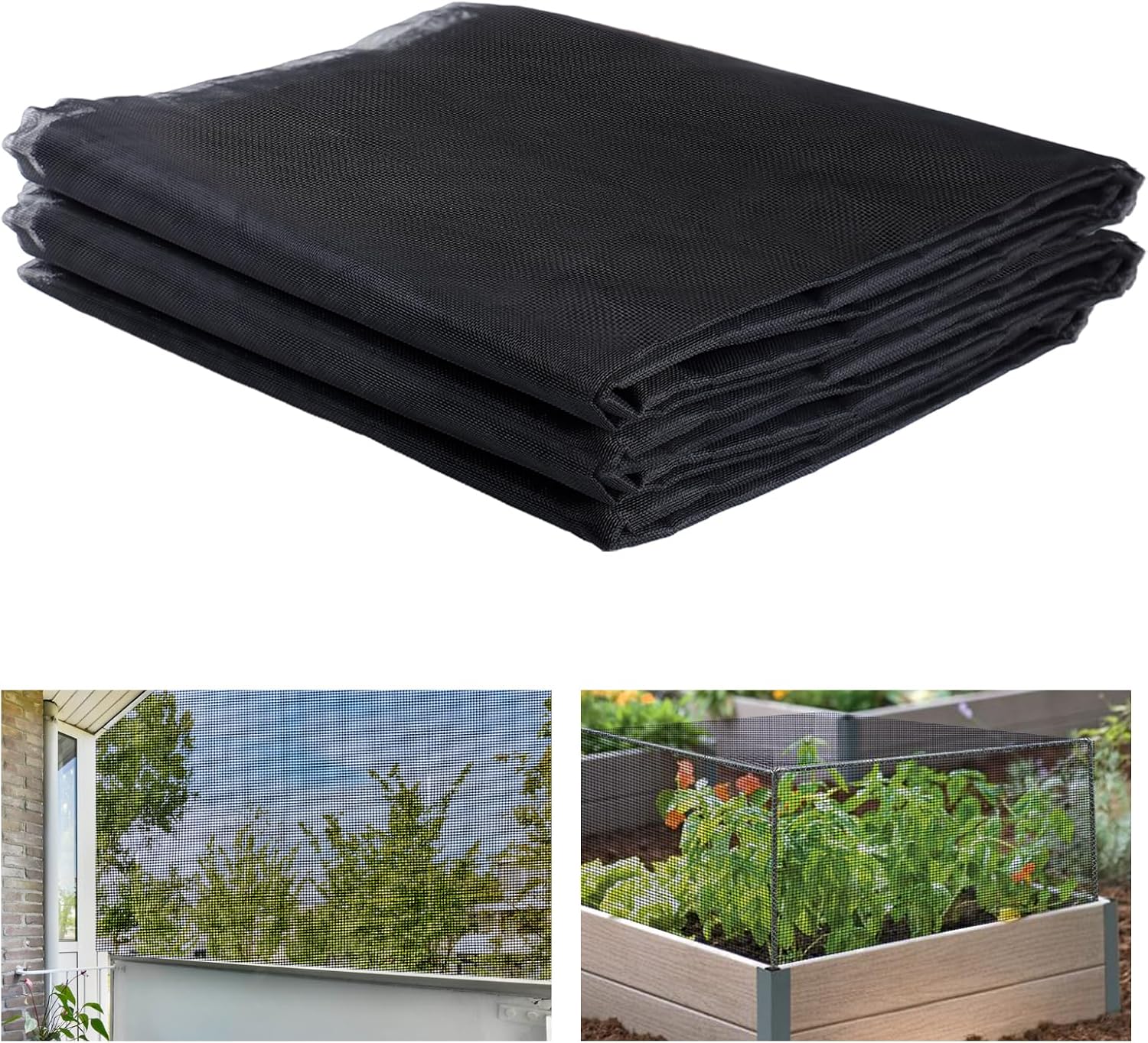 10x12ft Black PP Mosquito Garden Netting - Tear-Resistant Barrier