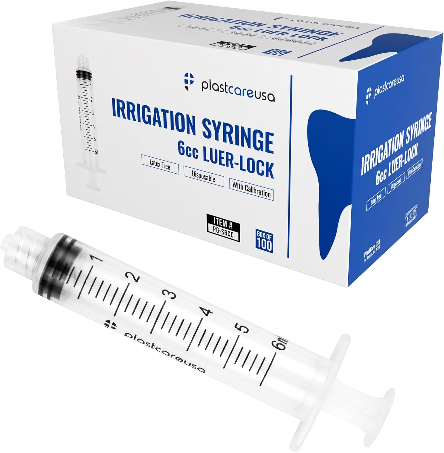 100pcs 6ml Luer Lock Syringes – Non-Sterile, Latex-Free