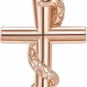 Snake Cross Cremation Necklace - Stainless Steel Urn Jewelry