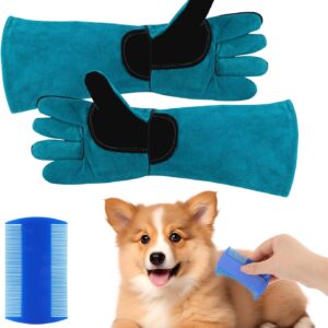 Bite Proof Animal Handling Gloves, Leather Pet Gloves