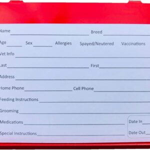 100 Pet Kennel Cards 3x5 Inch - Dog & Cat Boarding ID Cards