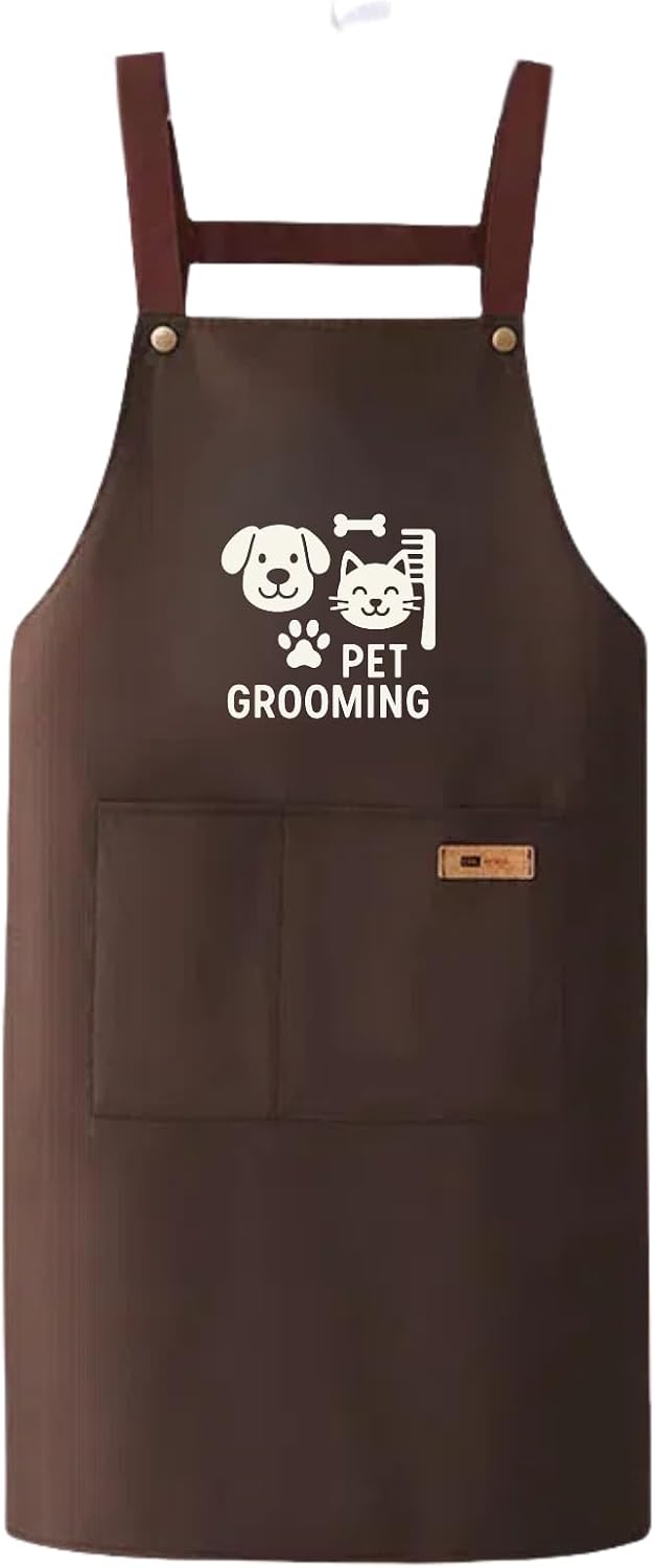 Xtlonbom Waterproof Dog Grooming Apron - 27.5 Inch Pet Smock