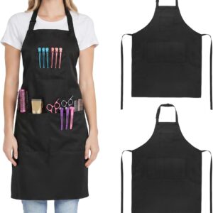 2-Pack Hair Stylist Apron with 4 Pockets - Adjustable Chef Aprons