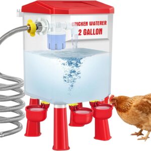 2 Gal Auto Chicken Waterer | Float Valve, Leak-Proof | Wall/Floor Mount