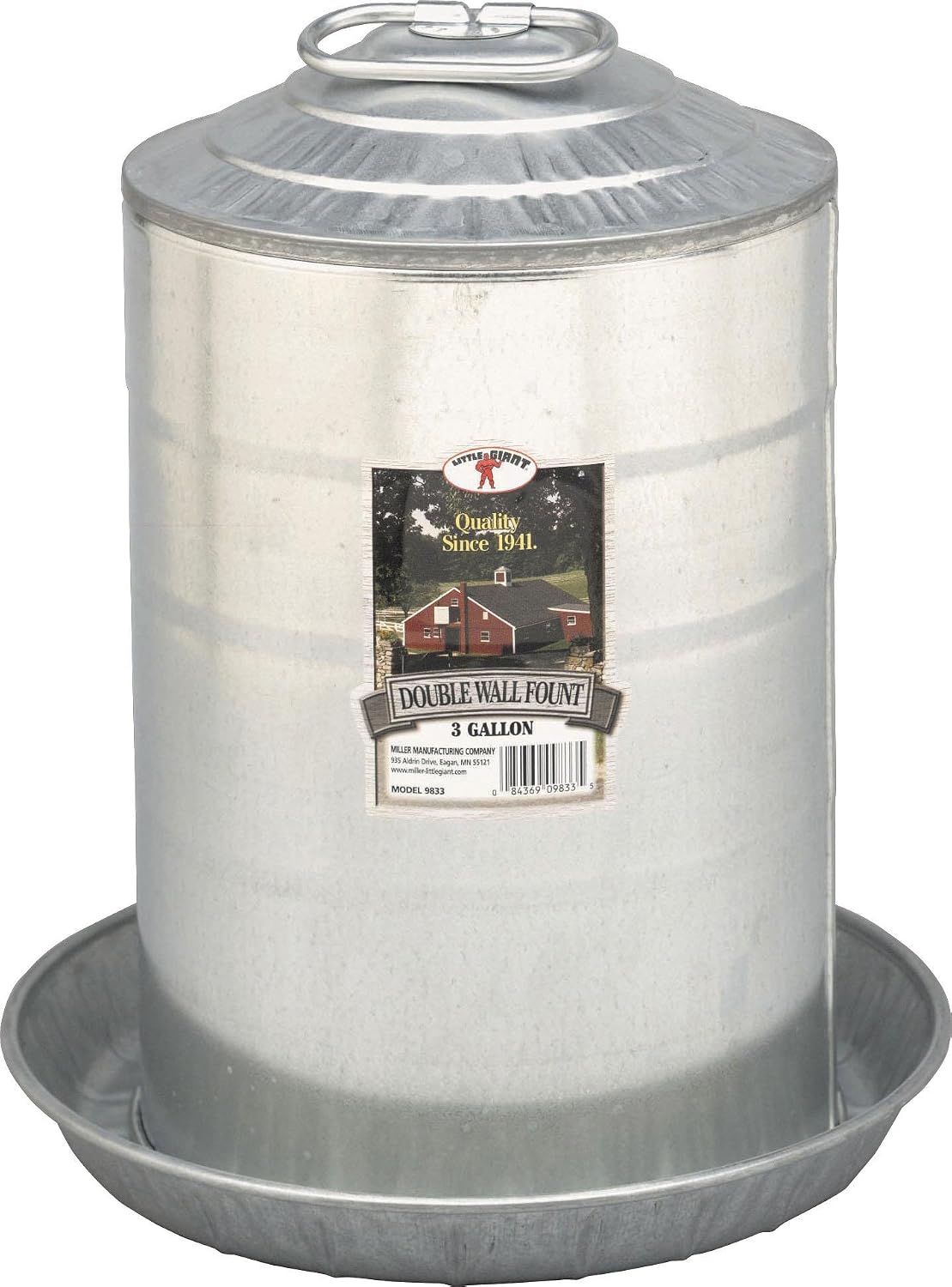 Miller Little Giant 9833 3 Gal Poultry Fount