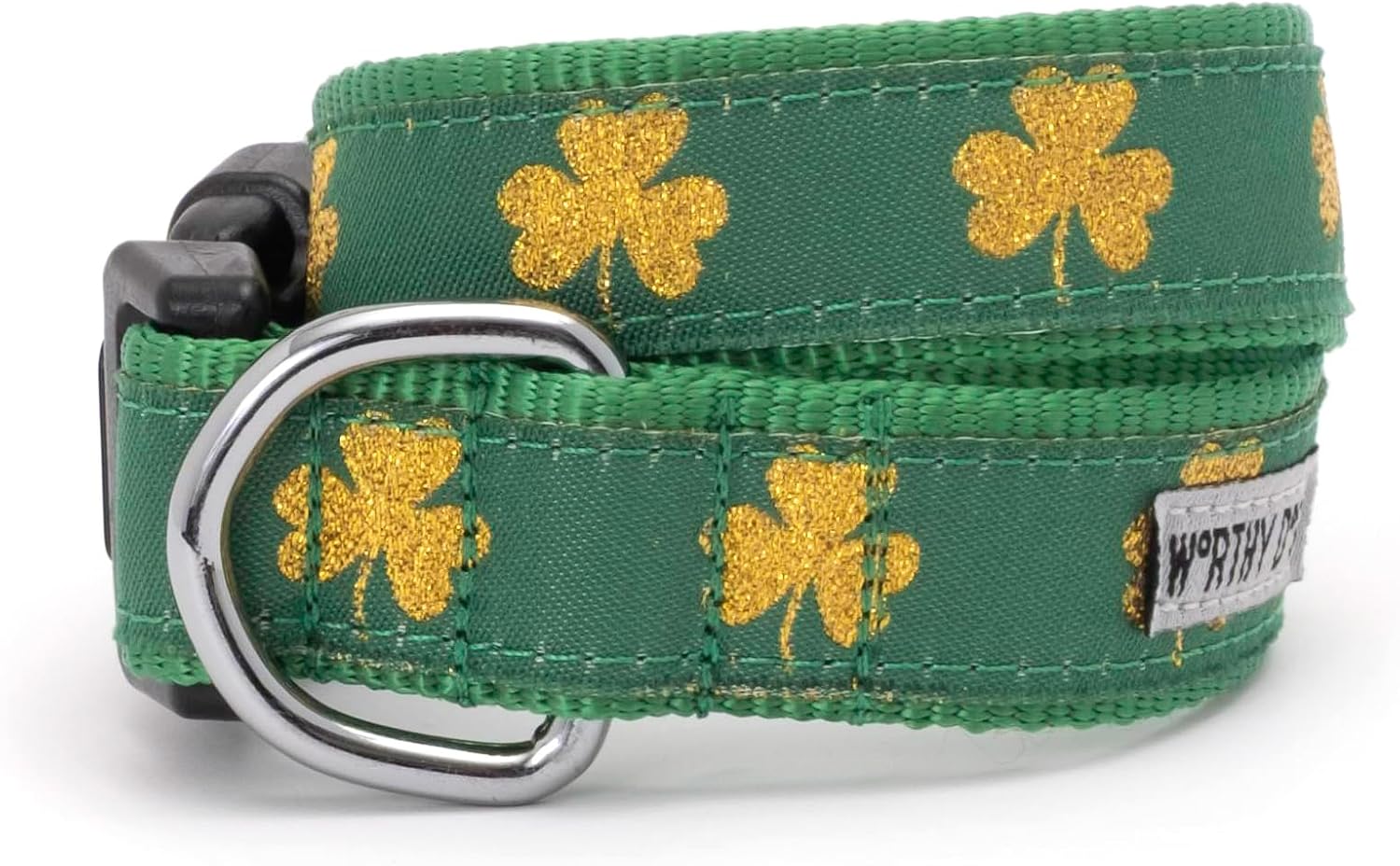 THE WORTHY DOG Summer Print Collar – Medium, Green Shamrock