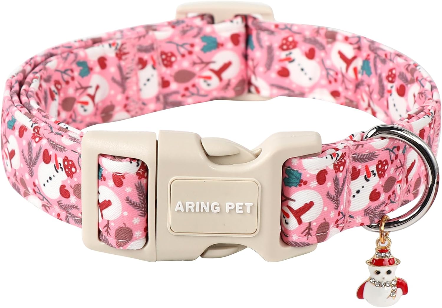ARING PET Christmas Dog Collar - Xmas Pink Snowman