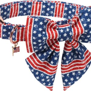 DOGWONG 4th of July Dog Collar & Bowtie - Patriotic Style
