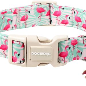 DOGWONG Pink Flamingo Dog Collar for Small Dogs
