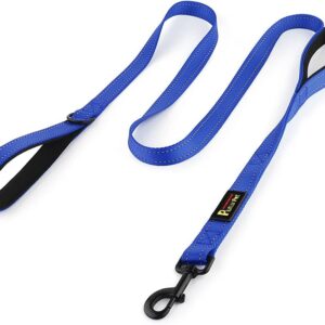 Plutus Pet Dog Leash 6ft, Navy Blue, Two-Handle