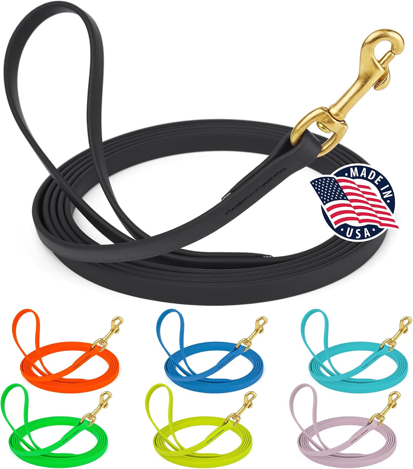 Viper Biothane Dog Lead 1/2" x 15ft, Black