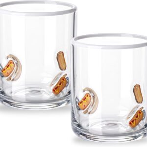 2 Hot Dog Glasses - 14 oz Clear Drinkware