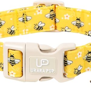 Bee Pattern Cotton Dog Collar, Adjustable & Lightweight
