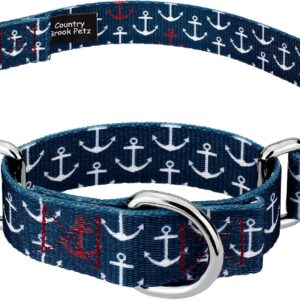 Country Brook Petz Anchors Away Martingale Dog Collar - 1 Inch, Large