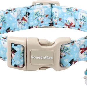 Lionet Paws Christmas Dog Collar - Blue Snowman