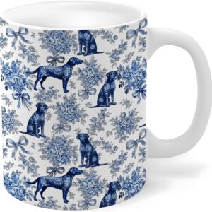 Chinoiserie Labrador Ceramic Mug 11 oz - Black Lab Gift