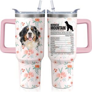 40oz Bernese Mountain Dog Tumbler w/ Handle & Straw