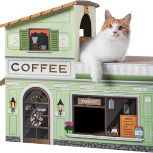 SMILE PAWS Coffee Shop Cat House & Scratcher