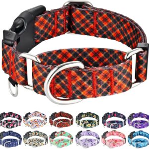 Red Plaid Martingale Dog Collar - Large (21.9in)