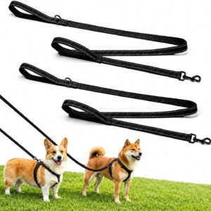 2-Pack Heavy Duty Dog Leash 6ft x 1in Reflective