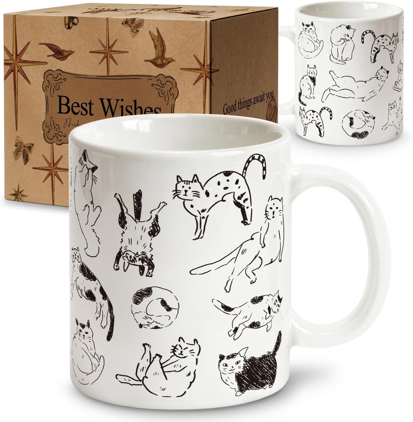 Cute Black & White Cat Mug - Perfect Gift for Cat Lovers