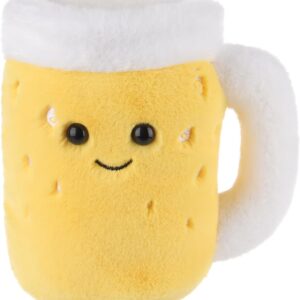 Apricot Lamb Plush Beer Toy - 6" Fluffy Yellow Stuffed Animal