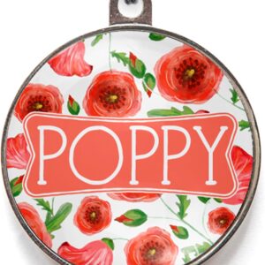 Poppy Dog Tag – Custom Flower Pet ID Tag – 2 Sizes