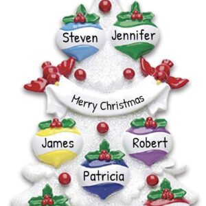Personalized Family of 8 Xmas Ornament 2026 | Red Cardinals