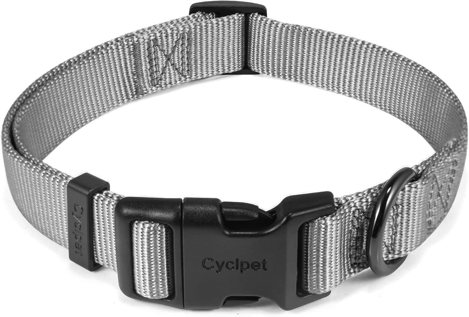 Premium 5/8" Nylon Dog Collar, Adjustable, Ultimate Grey